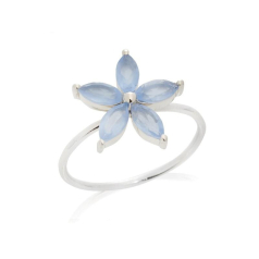 Anello con calcedonio blu...