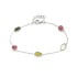 Armband met veelkleurige toermalijn, in 925 gerhodineerd zilver, lengte 16+3 cm