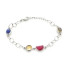 Bratara cu pietre multicolore, din argint 925 rodiu, lungime 15+3 cm