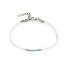 Pulseira com pedra da lua e turquesa, prata 925 banhada a ródio, comprimento 16+3 cm
