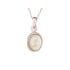 Ciondolo con prehnite verde ovale, in argento 925 rodiato, altezza 1+0,5 cm