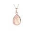 Druppelhanger met rozenkwarts, in 925 gerhodineerd zilver, hoogte 1,7+0,8 cm