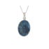 925 rodyum kaplama gümüş, mavi shattuckite'li oval Kolye ucu, yükseklik 2+0,8 cm