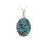 Pendentif ovale avec shattuckite bleue, en argent rhodié 925, hauteur 2,5+0,8 cm