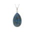 Pendentif goutte avec shattuckite bleue, argent rhodié 925, hauteur 2,7+0,8 cm