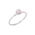 Ring with natural rose quartz, in 925 rhodium silver