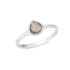 Anello cuore con labradorite naturale multicolore, in argento 925 rodiato