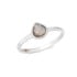Bague coeur avec labradorite multicolore naturelle, en argent rhodié 925