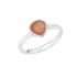 Anillo corazón con piedra lunar rosa natural, en plata 925 rodiada