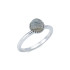 Anillo con labradorita multicolor natural, en plata 925 rodiada