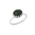 Ring met ovale natuurlijke groene aventurijn, in gerhodineerd zilver 925