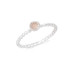 Anello con quarzo rosa naturale, in argento 925 rodiato