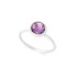 Ring met natuurlijke paarse amethist, in gerhodineerd zilver 925