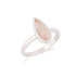Anel com quartzo rosa natural, em prata 925 com banho de ródio