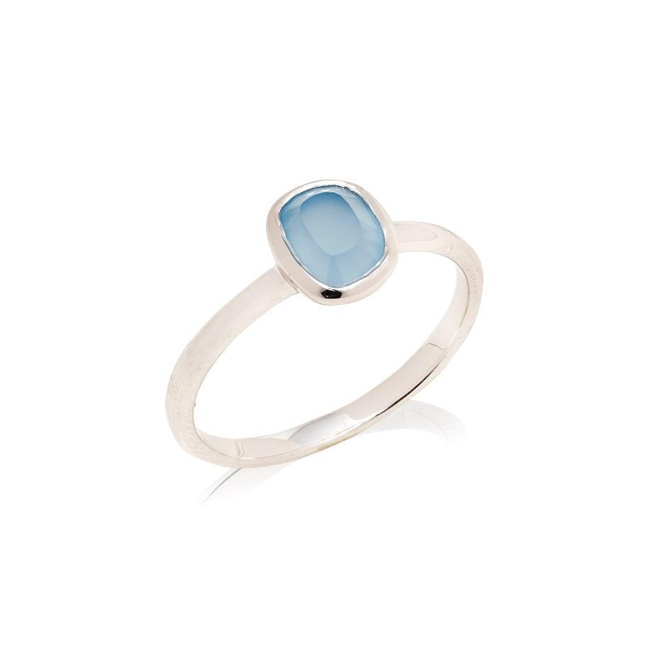Bague Vintage En Argent Rhodié Avec Pierres Bleues - Taille 54, Poinçon 925