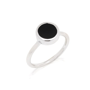 Anillo con ónix negro natural, en plata 925 rodiada
