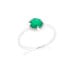Anillo redondo con ónix verde natural redondo, en plata 925 rodiada