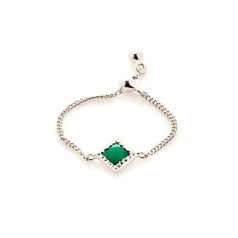 Bague réglable carrée avec...