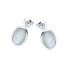 Stud earrings with natural white moonstone, in 925 rhodium silver