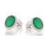 Orecchini con onice verde naturale ovale, in argento 925 rodiato