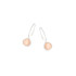Heart earrings with natural pink moonstone, in rhodium silver 925