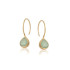 Boucles d'oreilles coeur avec aventurine verte naturelle, en argent doré 925