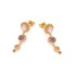 Dangling earrings with multi-colored stones, in 925 gold plated silver