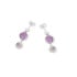 Oorbellen met ronde amethist en chalcedoon, in gerhodineerd zilver 925