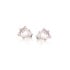 Clous d'oreilles coeur avec quartz rose naturel, en argent rhodié 925