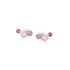 Pendientes con piedras multicolores redondas, en plata 925 rodiada