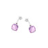 Pendientes colgantes con amatista violeta, en plata 925 rodiada
