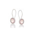 Orecchini con quarzo rosa naturale tondo, in argento 925 rodiato