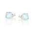 Oorbellen met natuurlijke blauwe chalcedoon, in gerhodineerd zilver 925