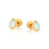 Pendientes con calcedonia azul natural, en plata dorado 925