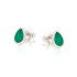 Boucles d'oreilles avec onyx vert naturel, en argent rhodié 925
