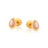 Brincos com pedra da lua rosa natural, em prata dourado 925