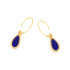 Brincos com lápis-lazúli azul natural, em prata dourado 925