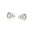 Ohrringe mit natürlichem blauem Chalcedon, aus rhodiniertem Silber 925