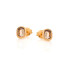 Pendientes con cuarzo ahumado natural, en plata dorado 925