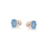 Boucles d'oreilles avec calcédoine bleue naturelle, en argent rhodié 925