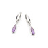 Pendientes con amatista violeta natural, en plata 925 rodiada
