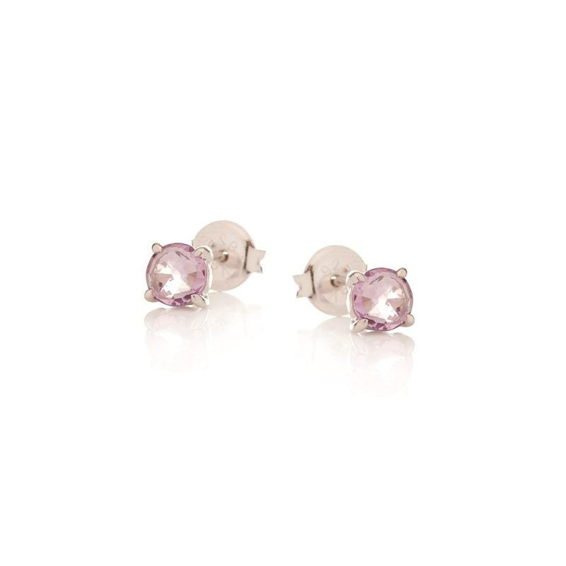 Ohrringe mit natürlichem violettem Amethyst, aus rhodiniertem Silber 925