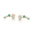 Piercing avec onyx vert naturel, en argent rhodié 925