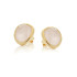 Brincos com quartzo rosa natural, em prata dourado 925