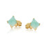 Earrings with natural blue amazonite, in 925 gold plated silver