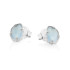 Boucles d'oreilles avec amazonite bleue naturelle, en argent rhodié 925