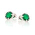 Cercei tip rotunzi cu onix verde natural, din argint 925 placat cu rodiu