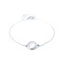 Bratara cu cuart roz natural, din argint 925 rodiu, lungime 16+2 cm