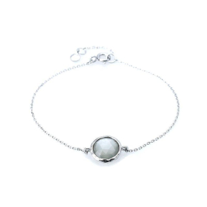 Bratara cu piatra lunara alba, din argint 925 placat cu rodiu, lungime 16+2 cm