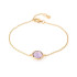 Pulsera con amatista violeta natural, en plata dorado 925, longitud 17+2 cm